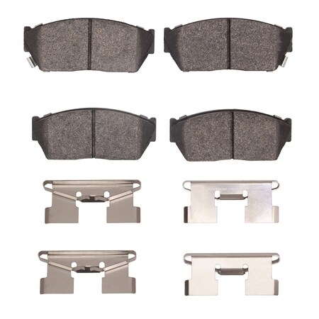 Dynamic Friction Co 5000 Advanced Brake Pads - Semi Metallic and Hardware Kit, Long Pad Wear, Front 1551-0276-02